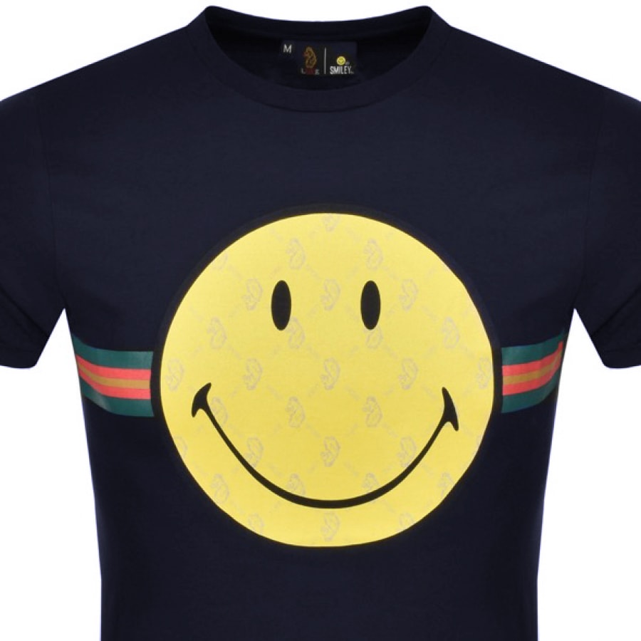 Alternative Image for ProductLuke 1977 X Smiley Happy Days T Shirt Navy2